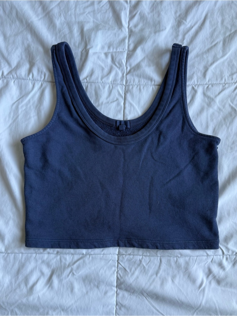 aerie Navy Scoop Crop Tank